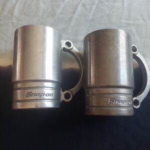 2 Snap-On Aluminum Socket Tankards Mechanics Cars Racing Eclectic Grandpa